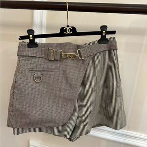 🚩steal authentic Fendi Black and White Houndstooth Shorts